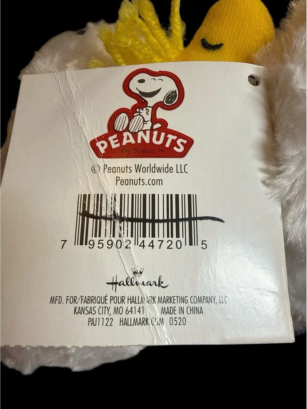 Peanuts SNOOPY & WOODSTOCK Hallmark “Happiness Is A Hug” Plush w/Tag 10”